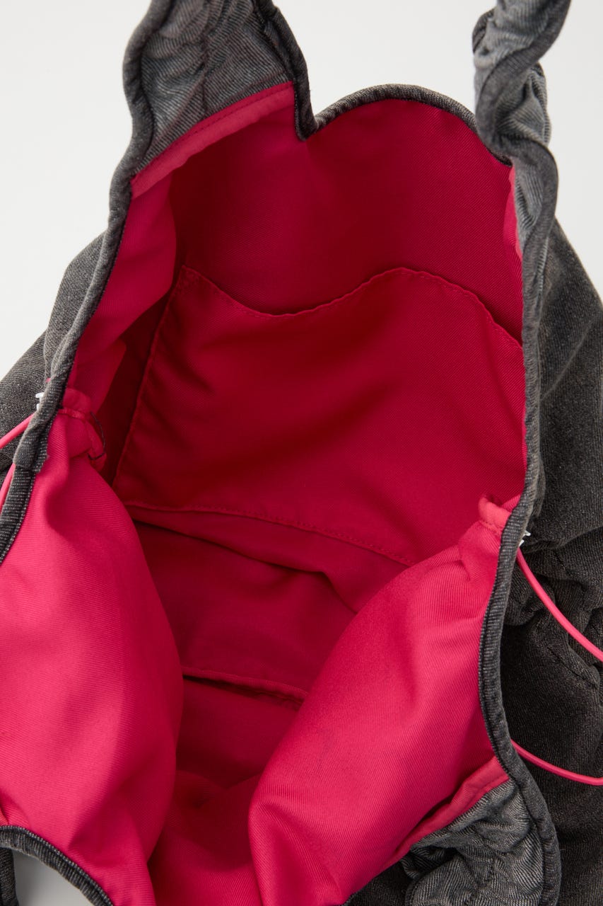 デニムフリルギャザーバッグ BLK FREE