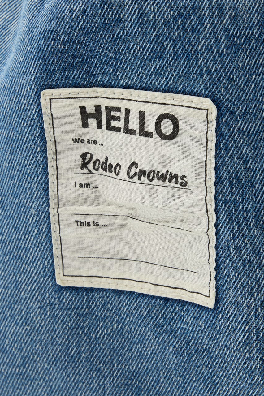 デニムフリルギャザーバッグ BLU FREE