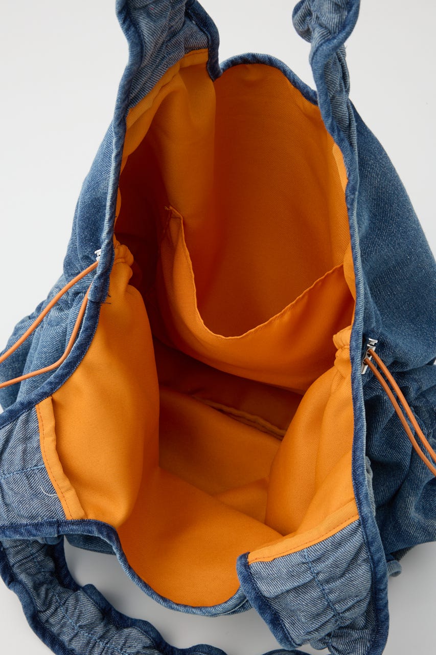 デニムフリルギャザーバッグ BLU FREE