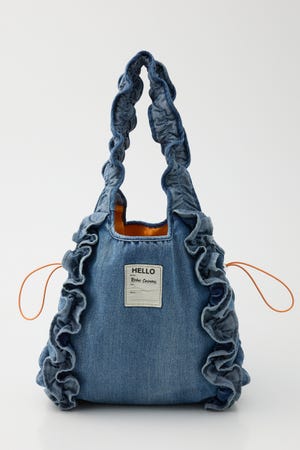 デニムフリルギャザーバッグ