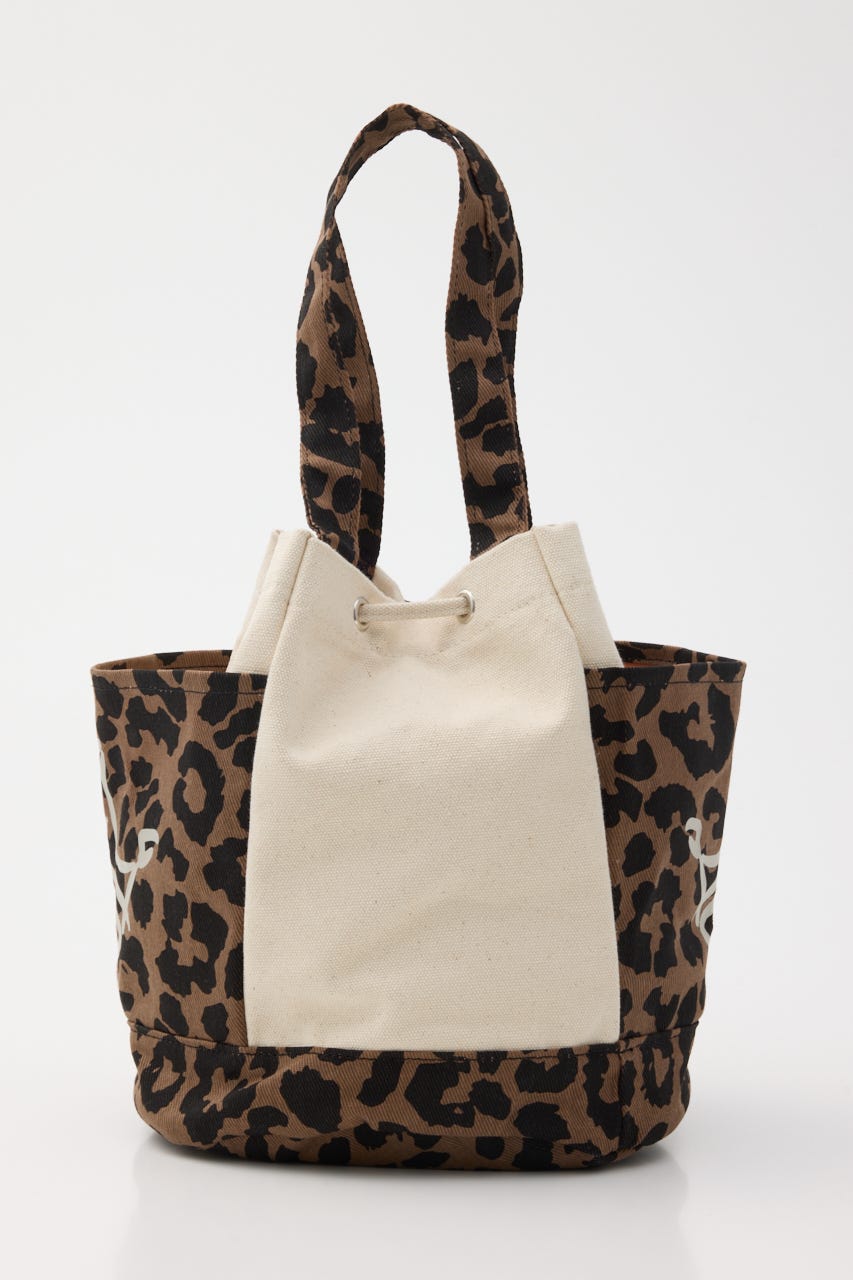 【SS先行アイテム】サイドポケットミドルトート 柄BRN FREE