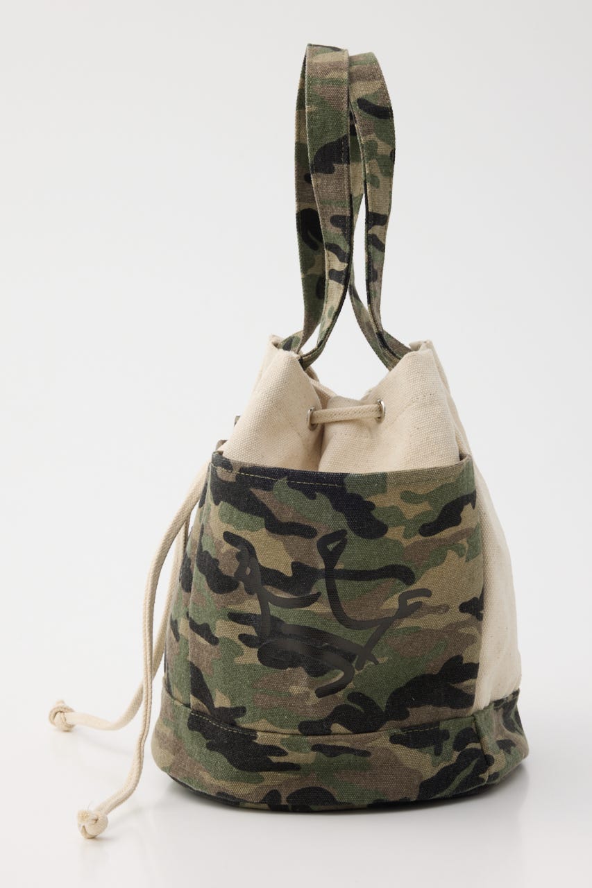 【SS先行アイテム】サイドポケットミドルトート 迷彩 FREE