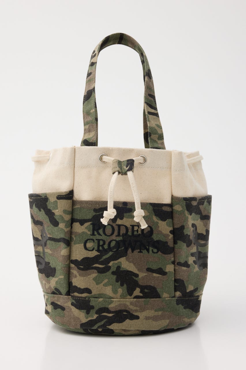 【SS先行アイテム】サイドポケットミドルトート 迷彩 FREE