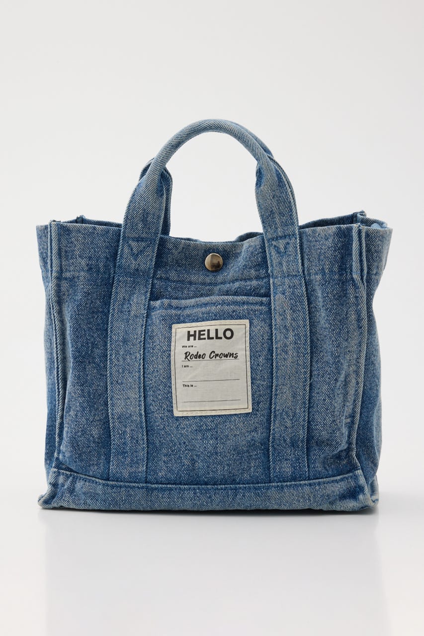 DENIMスクエア2WAYトート BLU FREE