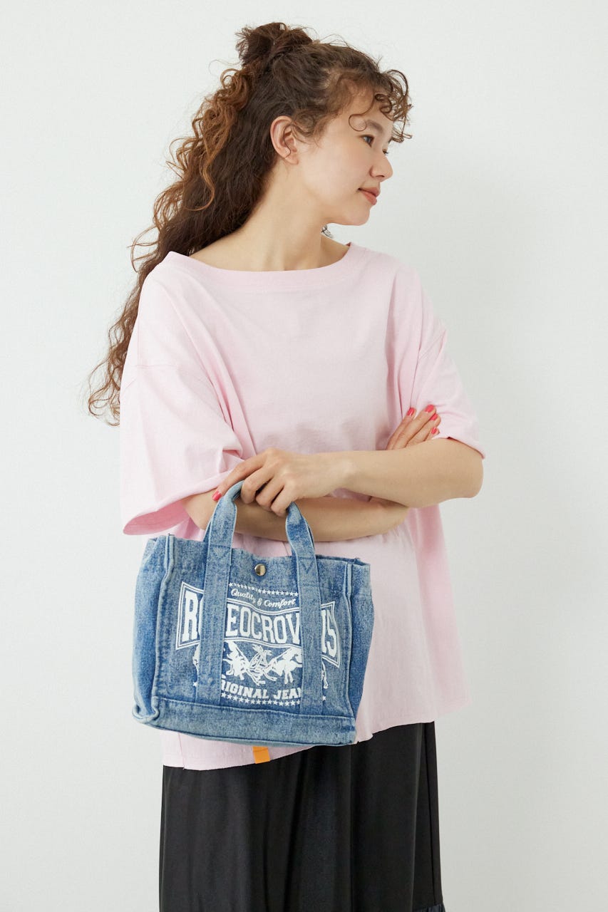 DENIMスクエア2WAYトート BLU FREE