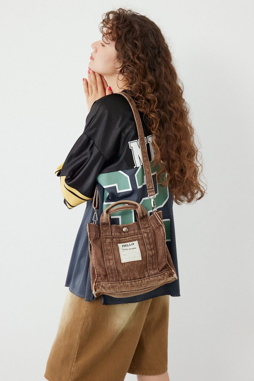 DENIMスクエア2WAYトート BRN FREE