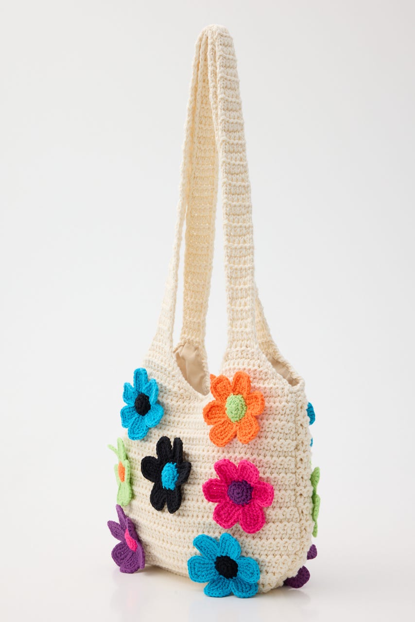 フラワーニットバッグ O/WHT FREE