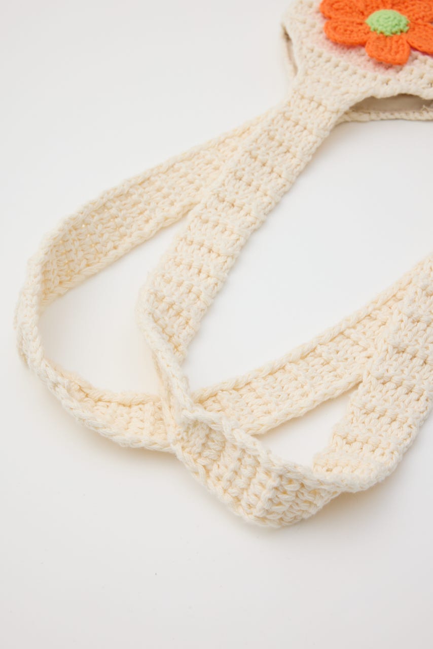 フラワーニットバッグ O/WHT FREE