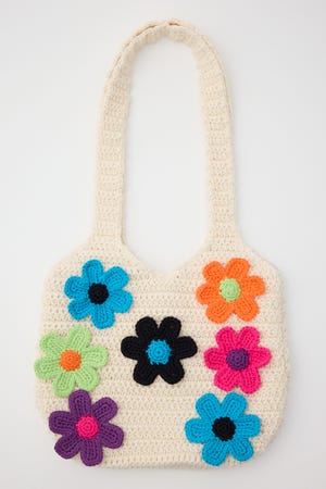 フラワーニットバッグ
