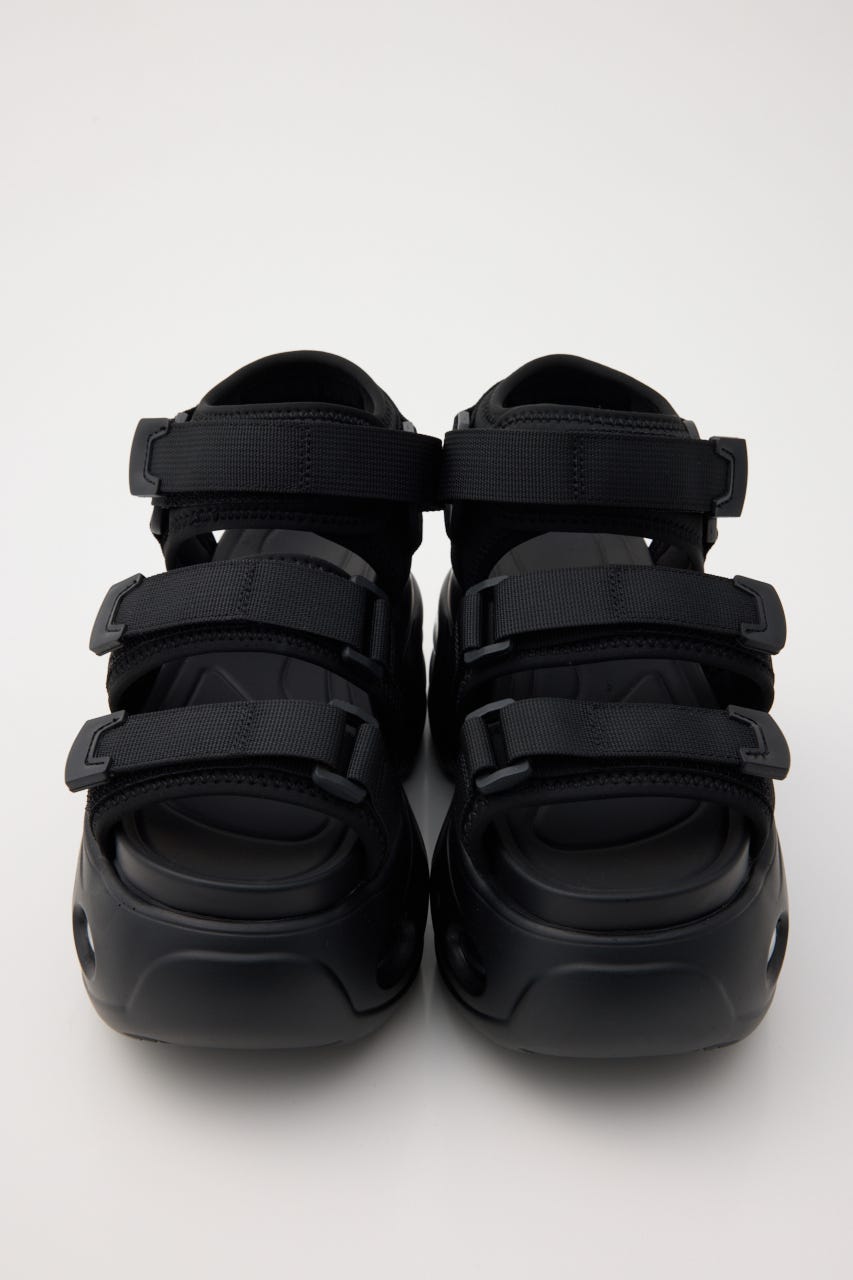 【SS先行アイテム】ボリュームソール テープサンダル BLK L