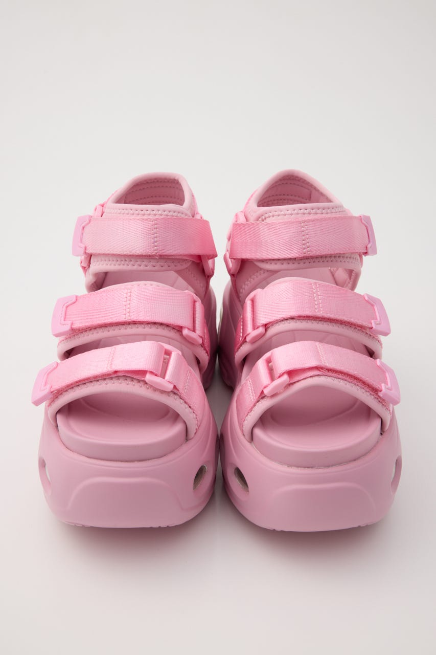 【SS先行アイテム】ボリュームソール テープサンダル PNK M