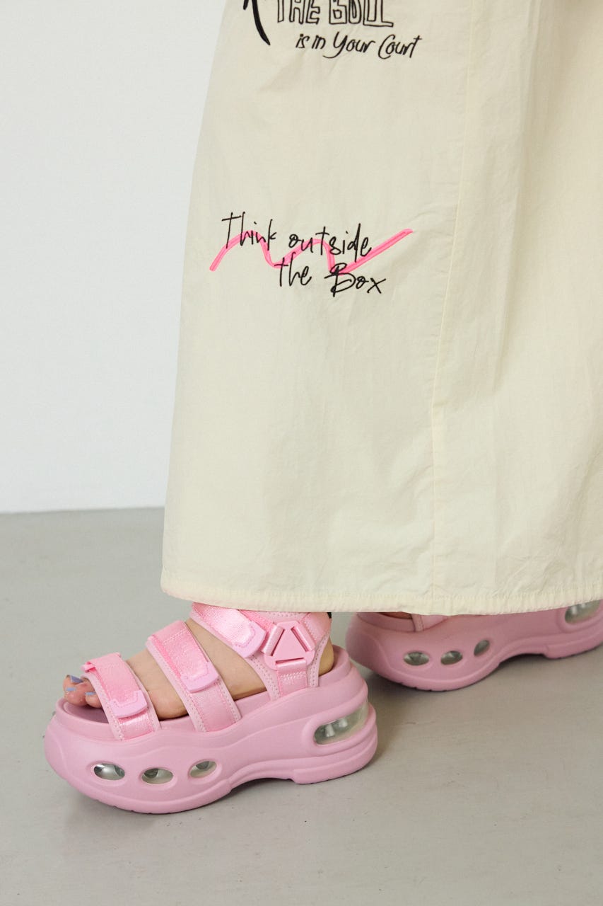 【SS先行アイテム】ボリュームソール テープサンダル PNK M