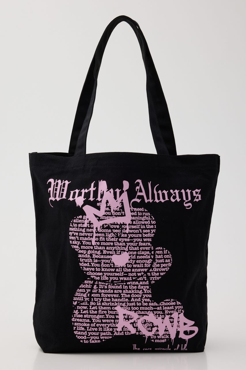 【UNISEX】Font Bear TOTE BLK FREE