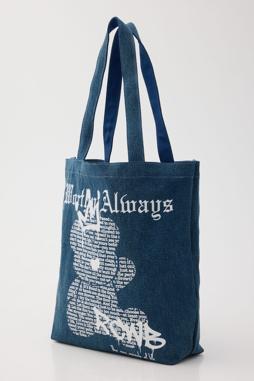 【UNISEX】Font Bear TOTE BLU FREE