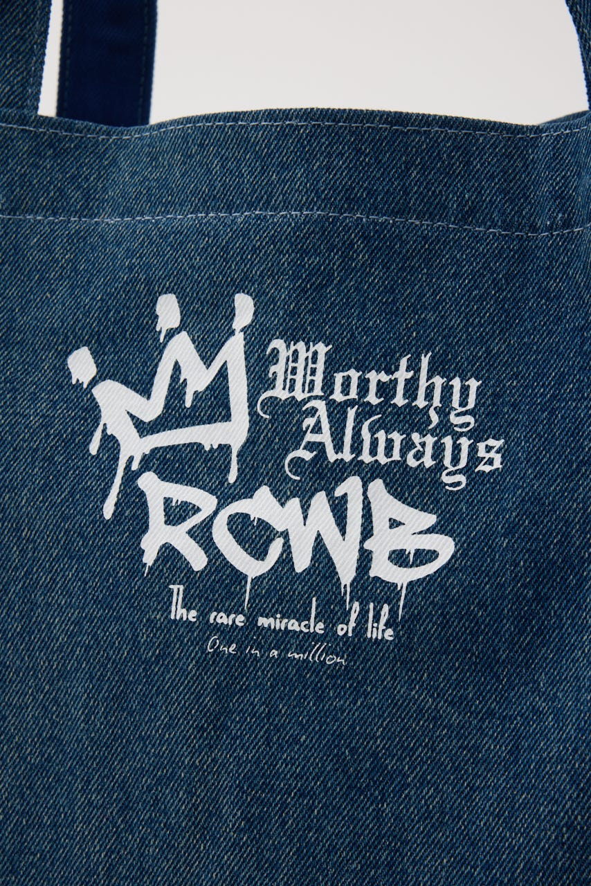 【UNISEX】Font Bear TOTE BLU FREE