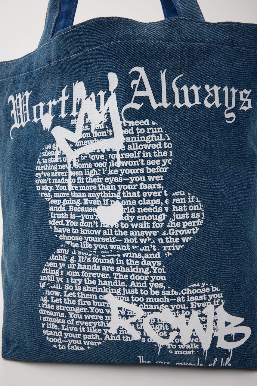 【UNISEX】Font Bear TOTE BLU FREE