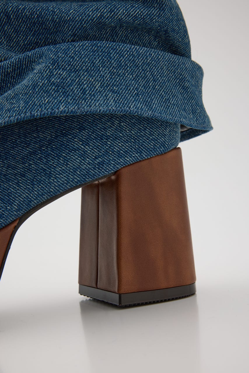 カバーヒールサンダル 柄BLU L