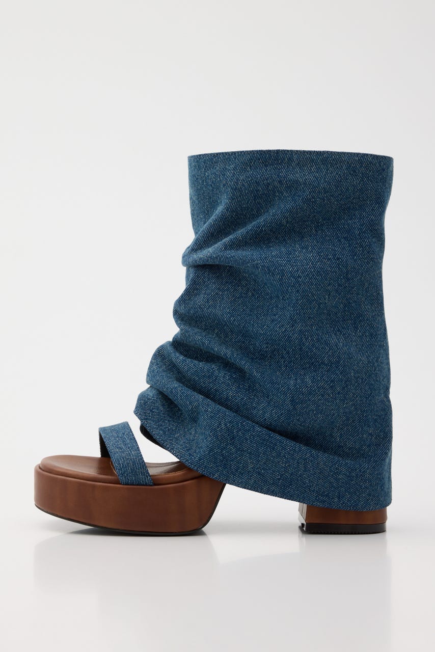 カバーヒールサンダル 柄BLU L