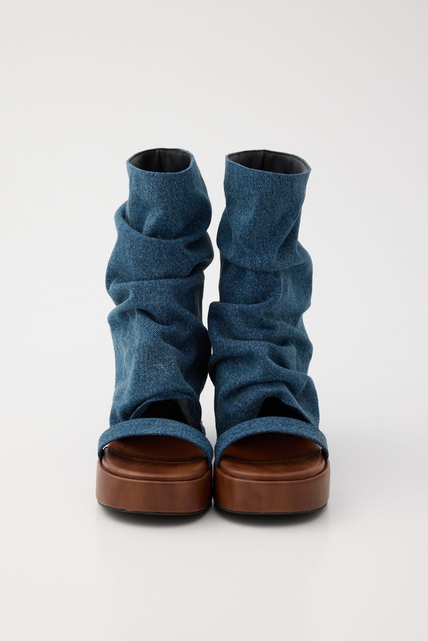 カバーヒールサンダル 柄BLU L