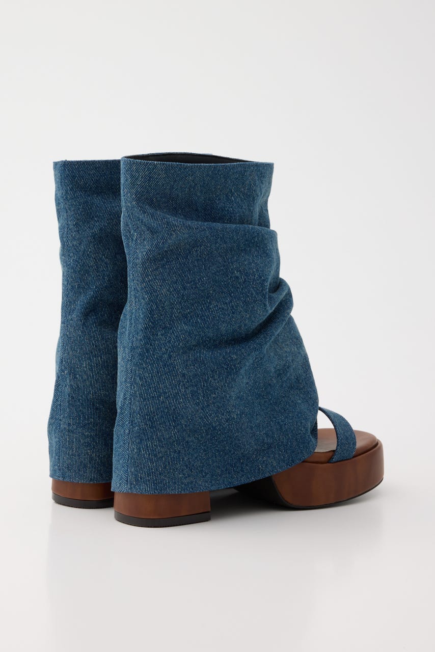 カバーヒールサンダル 柄BLU L