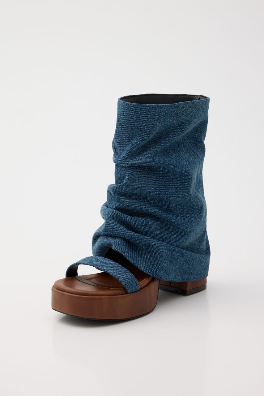 カバーヒールサンダル 柄BLU L