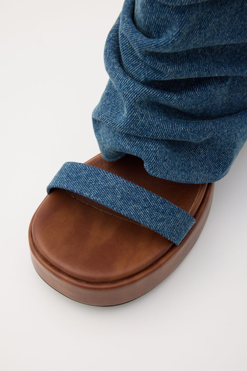 カバーヒールサンダル 柄BLU L