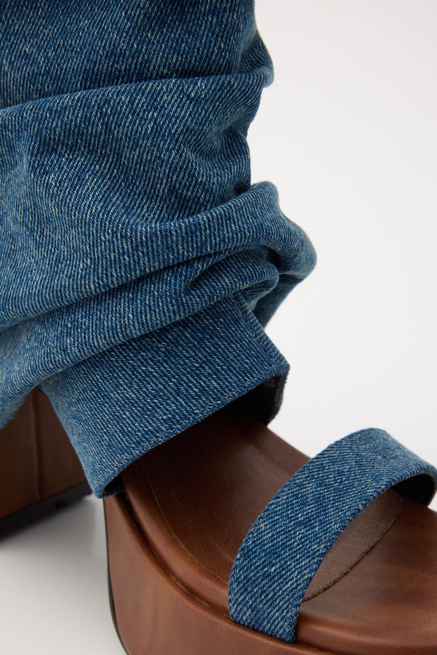 カバーヒールサンダル 柄BLU L