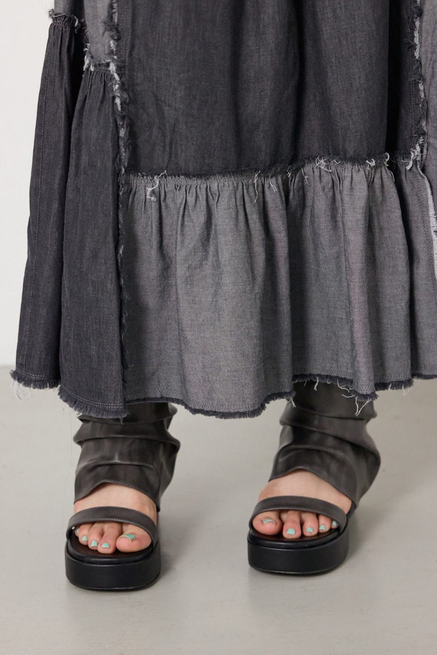 カバーヒールサンダル 柄GRY L