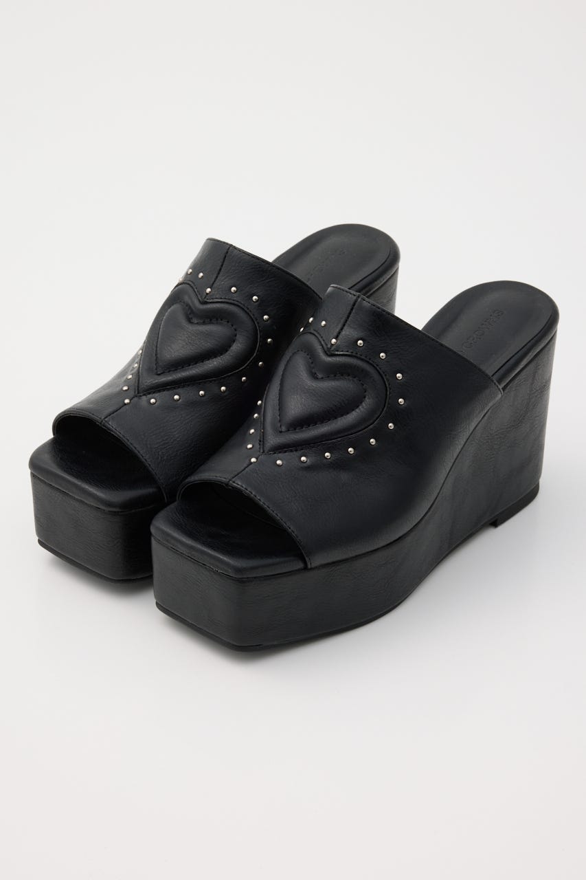 ウェッジソールハートサンダル BLK L