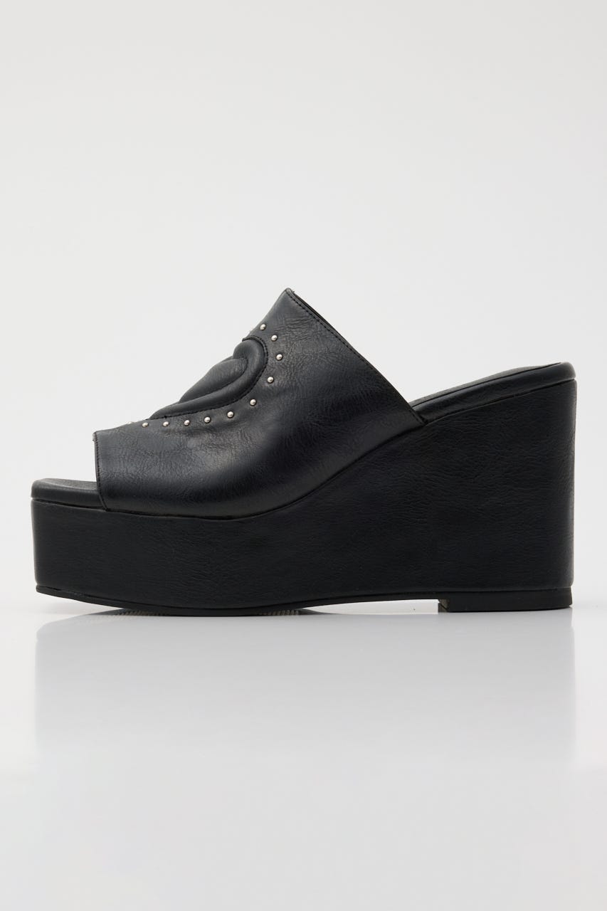 ウェッジソールハートサンダル BLK L