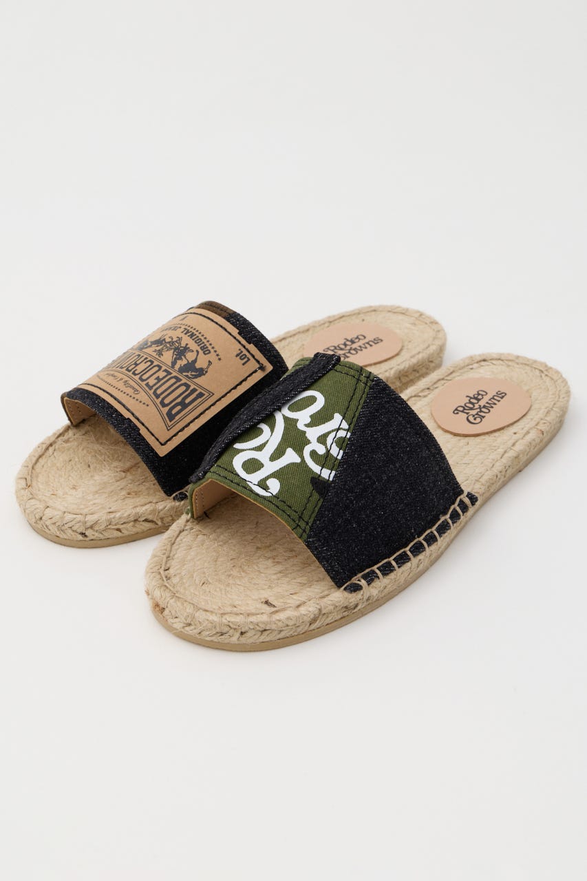DENIM JUTE SANDAL 柄BLK L