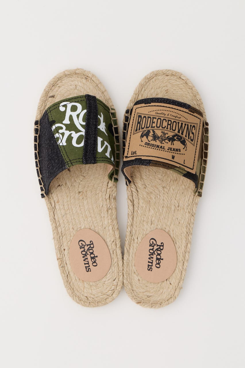 DENIM JUTE SANDAL 柄BLK L