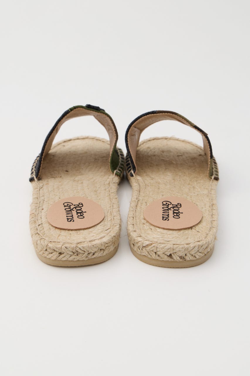 DENIM JUTE SANDAL 柄BLK L