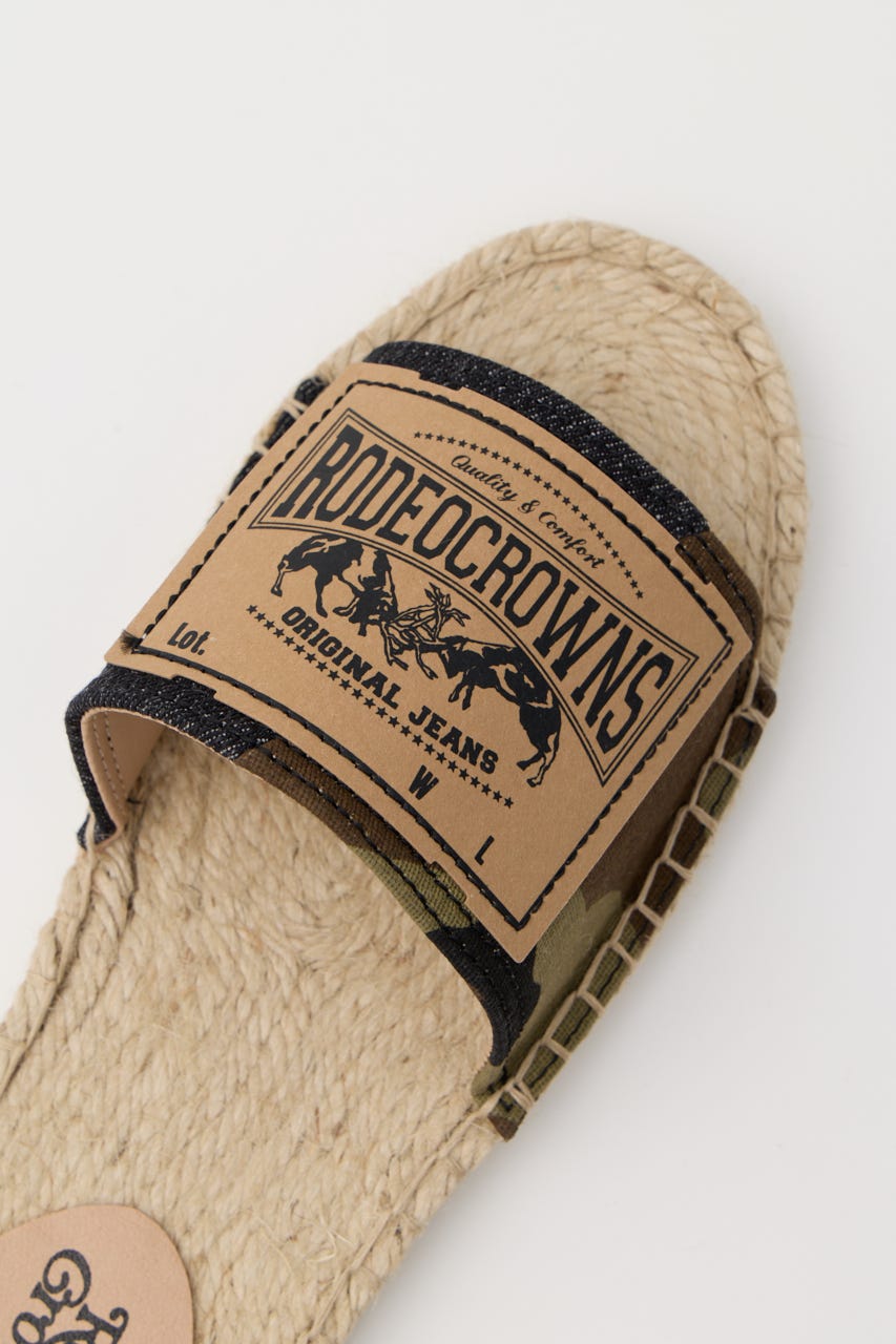 DENIM JUTE SANDAL 柄BLK L