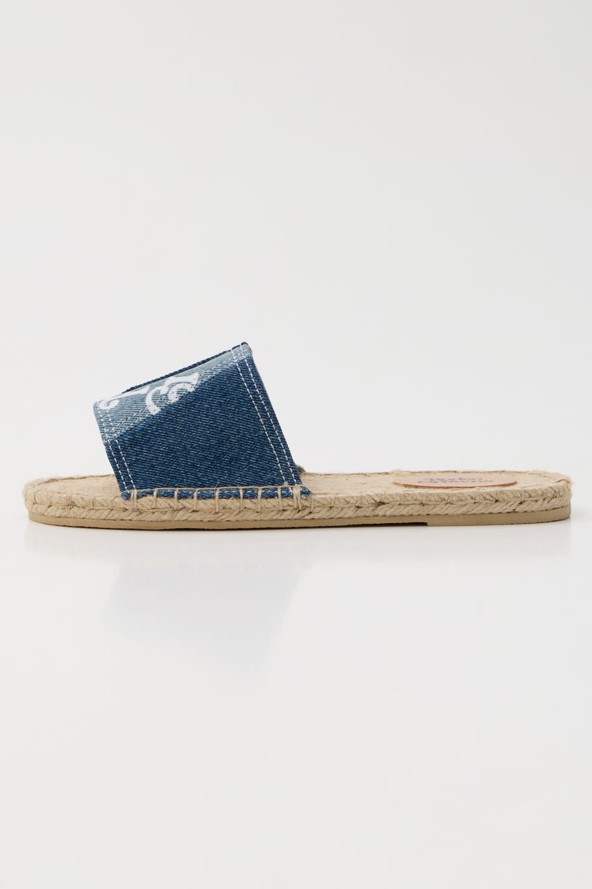 DENIM JUTE SANDAL 柄BLU M