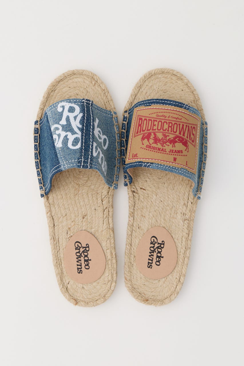 DENIM JUTE SANDAL 柄BLU M