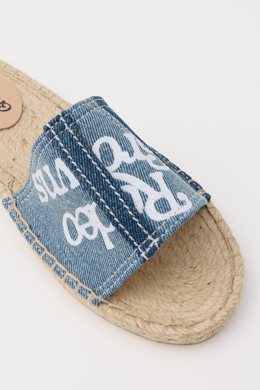 DENIM JUTE SANDAL 柄BLU M