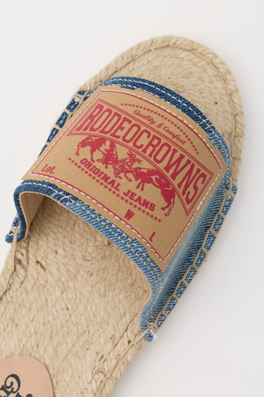 DENIM JUTE SANDAL 柄BLU M