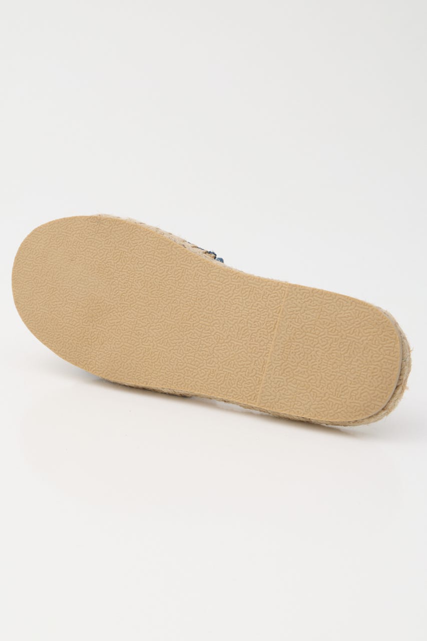DENIM JUTE SANDAL 柄BLU M