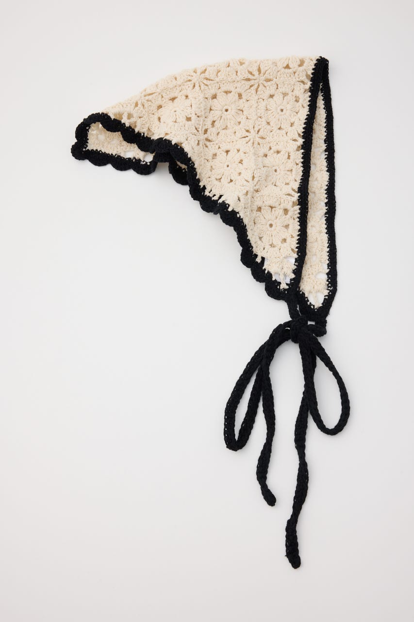 クロシェバブーシュカ 柄WHT FREE