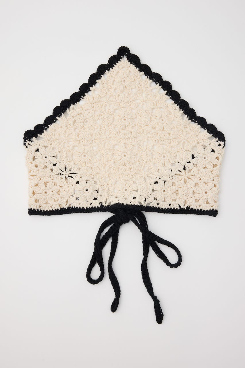 クロシェバブーシュカ 柄WHT FREE