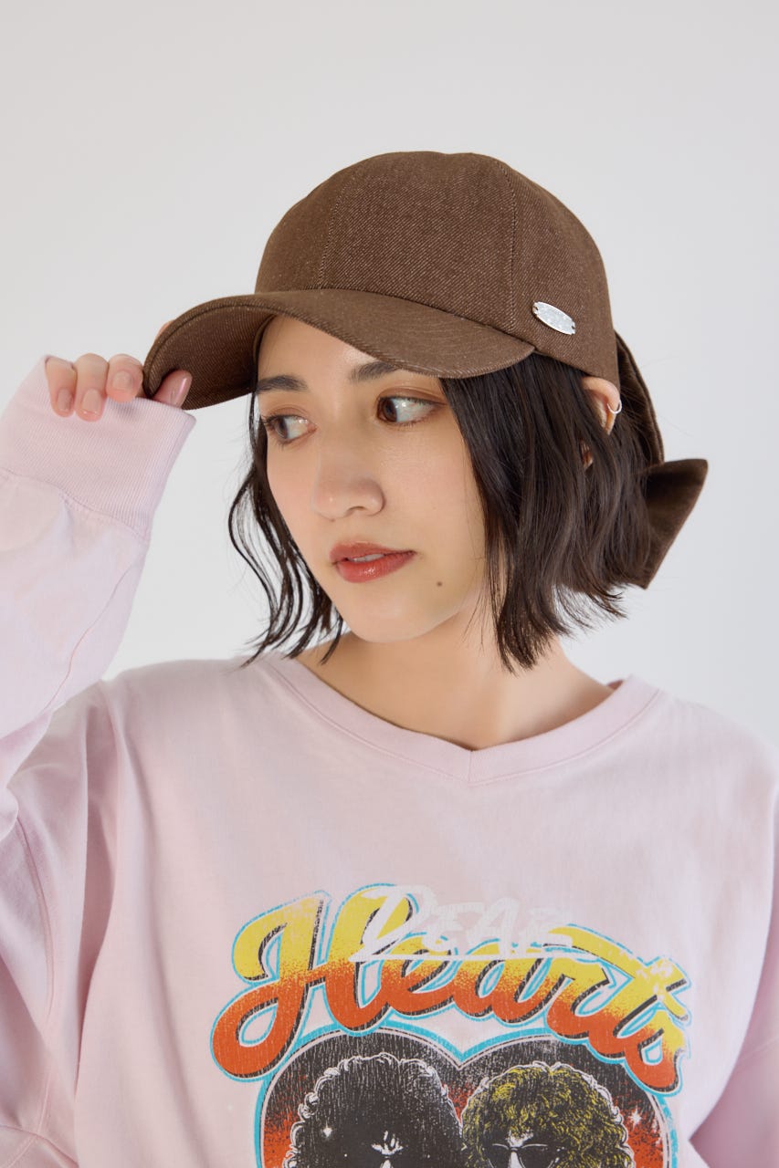 デニムリボンキャップ BRN FREE