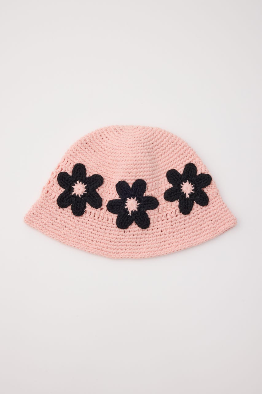 フラワーニットハット L/PNK FREE