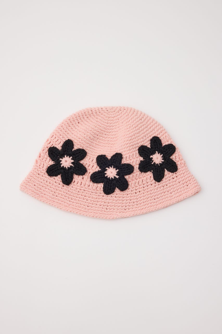 フラワーニットハット L/PNK FREE