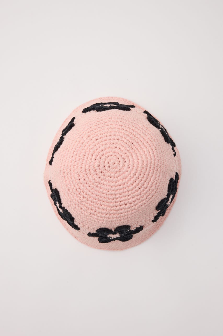 フラワーニットハット L/PNK FREE