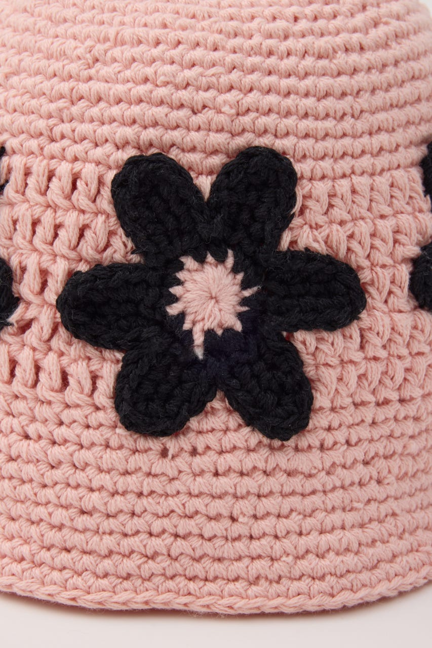 フラワーニットハット L/PNK FREE