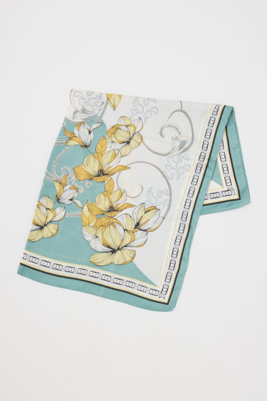 クラシカルビッグスカーフ 柄GRN FREE