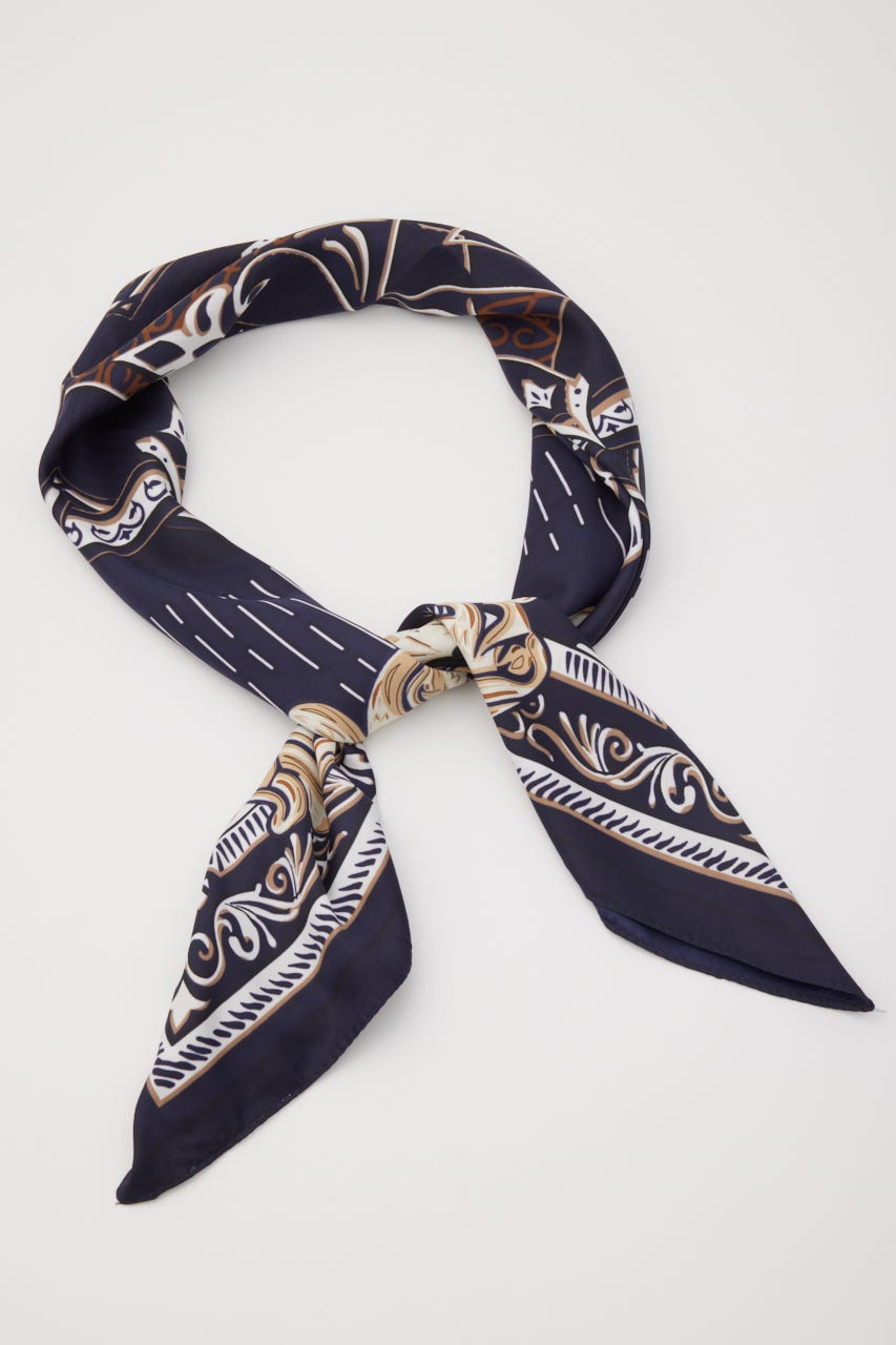 クラシカルビッグスカーフ 柄NVY FREE