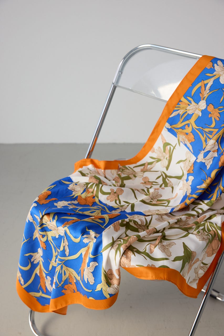 クラシカルビッグスカーフ 柄ORG FREE