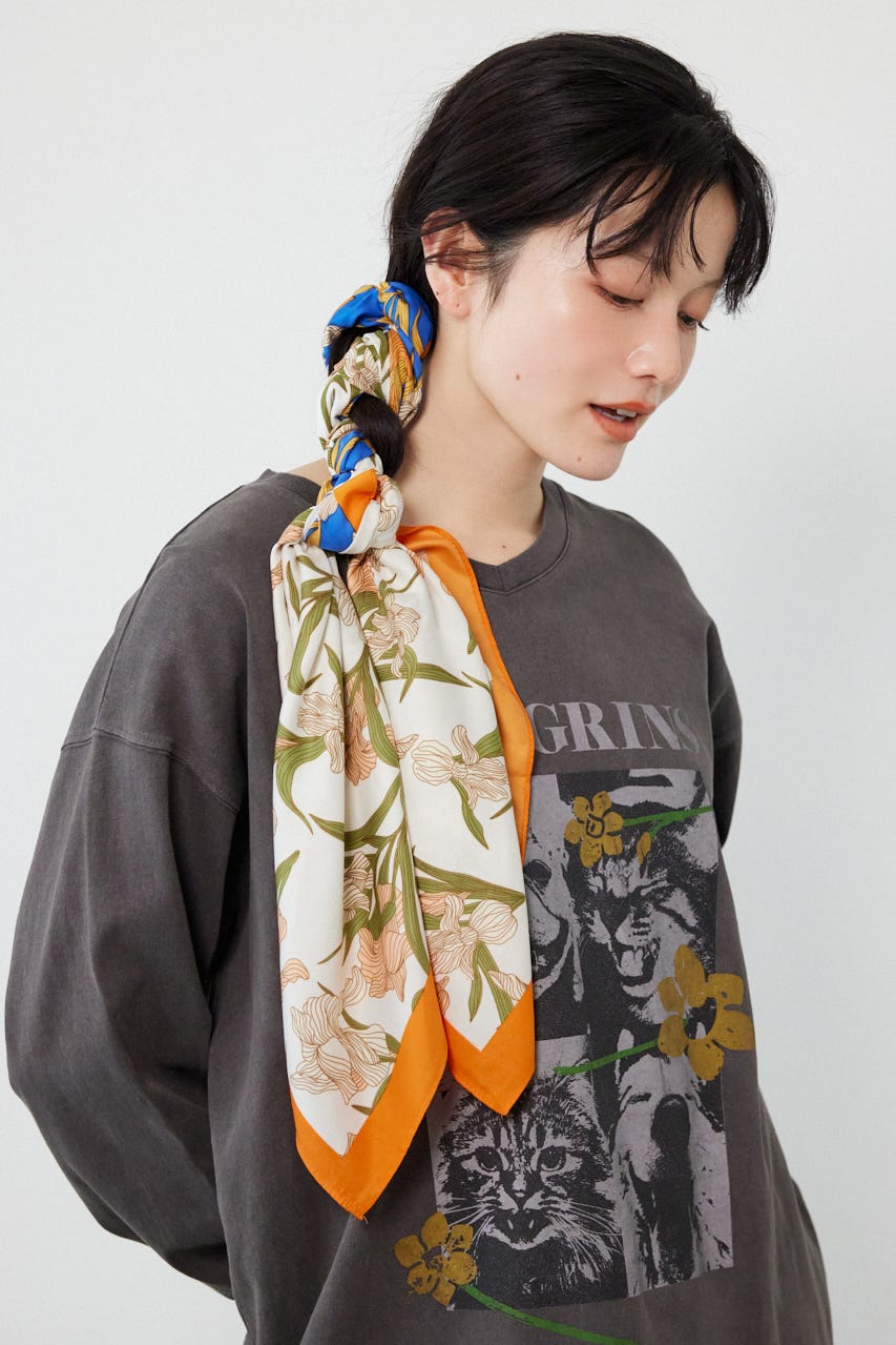 クラシカルビッグスカーフ 柄ORG FREE